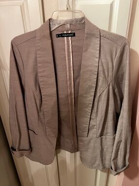 Maurices Women's Open Front Blazer Jacket - Taupe/vintage pink